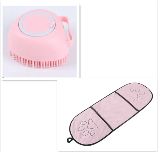 Cepillo de Silicona para Baño de Mascotas – Masaje y Limpieza