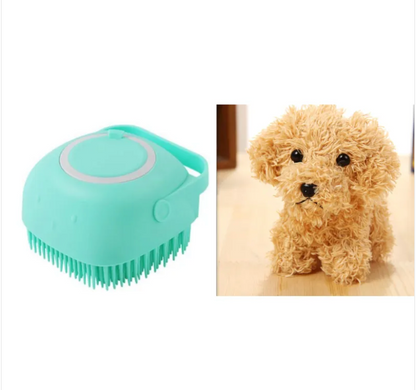 Cepillo de Silicona para Baño de Mascotas – Masaje y Limpieza