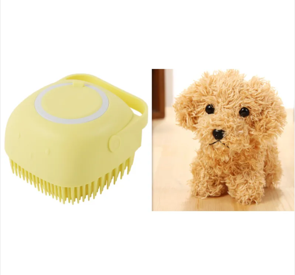 Cepillo de Silicona para Baño de Mascotas – Masaje y Limpieza