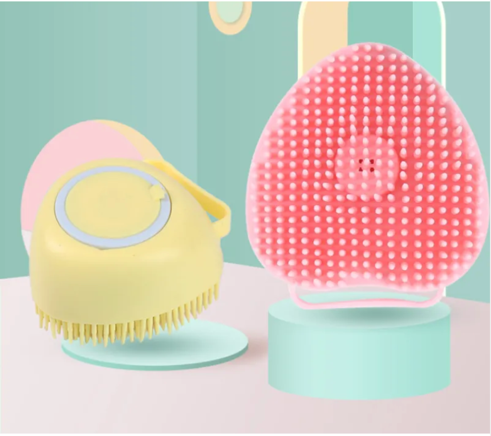 Cepillo de Silicona para Baño de Mascotas – Masaje y Limpieza